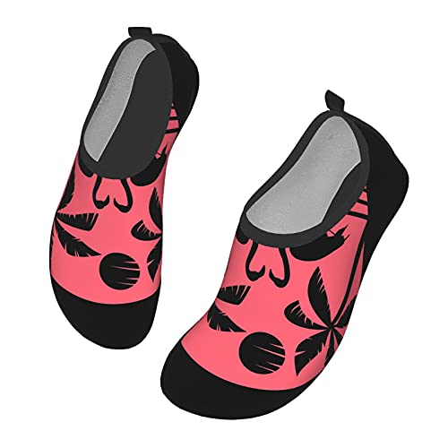Womens Mens Water Shoes Barefoot Skin Shoes Quick-Dry Water Shoe for Dive Surf Swim Beach Yoga Wildlife of Flamingo with Flamingos Black