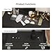 ARTETHYS Vanity Desk with Mirror and Lights Black Makeup Vanity with Charging Station and Full Length Mirror Glass Top Vanity with 3 Drawers and Cabinet for Bedroom