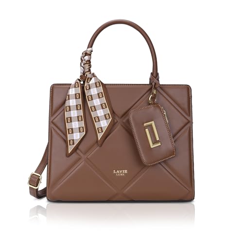 Image of Lavie Luxe Women's Quare26 Extra Large Laptop Satchel Bag | Upto 14 Inch | Satchel Handbag for Work | Ladies Purse | Stylish Shoulder Bag | Gift for Women