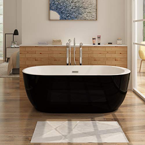 i-flair Freistehende Badewanne 170x80 cm FRISANGE Design - aus Acryl in Schwarz-Weiß – verschiedene Größen158