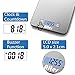 Large Kitchen Scale Multi-Function Food Scale 30 lb / 15 kg, Silver, Stainless Steel Platform(Batteries Included)