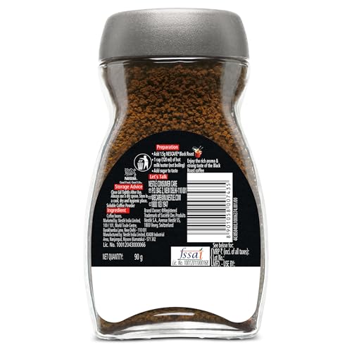 Image of Nescafe Black Roast Instant Coffee | Roasted Longer For A Stronger Cup | Strong & Intense | 100% Pure Soluble Coffee Powder | 90g, Jar (Pack of 3)