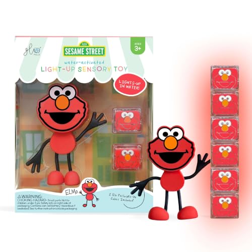 Glo Pals Water-Activated Light-Up Bath Toy Elmo Character & 6 Cubes