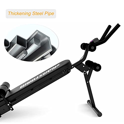 Hanstorm Adjustable Folding Sit Up Bench Workout, Abdominal Exercise Equipment Bench For Men And Women, Slant Bench For Strength Training Fitness, Black #TOP2
