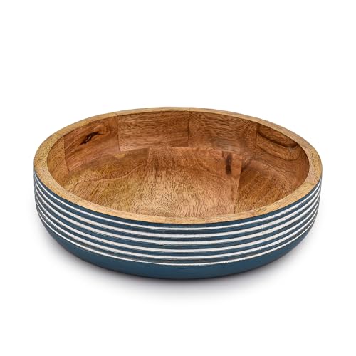 BHAVATU Decorative Bowls Mango Wood for Home Décor Unique Table Centerpieces, Wooden Home Decor Accents for Farmhouse Rustic Style (10