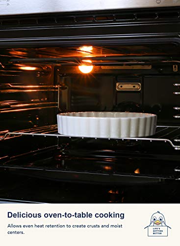 image for LE TAUCI Fluted Tart Pan 9.5 inch, Ceramic Quiche Baking Dish Pan for 