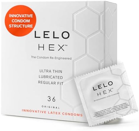 LELO HEX Preservativos Finos Ligeramente Lubricados para Hombre, ...