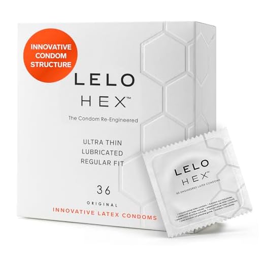 LELO Hex Kondome weiter entwickelt - Neues ultra dünnes Kondom für extra Lust - leicht benetzte Kondome für Männer (36 Kondome)