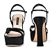 Dumjey Black Platform Heels for Women Chunky High Heel Sandals with Ankle Strap, Open Toe Dress Shoes for Work Party Evening - Black Matte 8 US