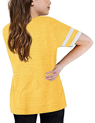 Batermoon Girl's Striped Short Sleeve T Shirts Crewneck Loose Fit Tunic Tops Summer Casual Blouses2
