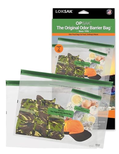 LOKSAK - OPSAK Odorproof Dry Bags for Backpacking Hiking and Storage- Resealable Reusable and Recyclable Storage Bags (2 pack 28 in x 20 in)