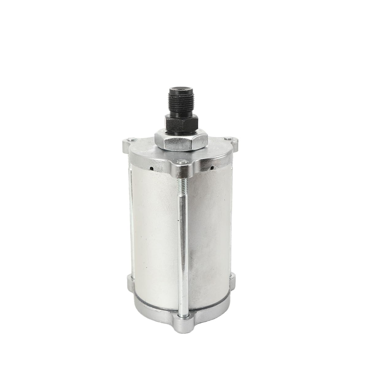 Druckluftmotor, 10 bar Druckluftmotor kompatibel mit pneumatisch angetriebene Hydraulikpumpen, Gehäuse mit Stehbolzen, 130mm Zylinderlänge, 1/4'' Gewinde Luftanschluss, silber