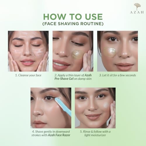Image of Azah Pre-Shave Gel For Women With Aloe Vera & Cucumber| Free from Sulphates & Parabens | No Razor Burns or Cuts | Best for Smooth Facial Shaves & Moisturizing | For All Skin Types - 50 ml