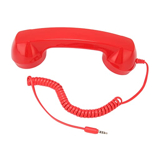 Combiné rétro 3.5mm rouge contre les crampes de main sur smartphone vintage
