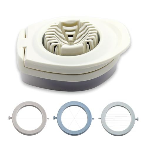 Vlecexs Coupe Oeuf, 3-en-1 Coupe Oeufs en Acier Inoxydable, Coupe Oeuf à la Coque pour Oeufs Kiwis Fraises Banane Fromage Aliments Mous