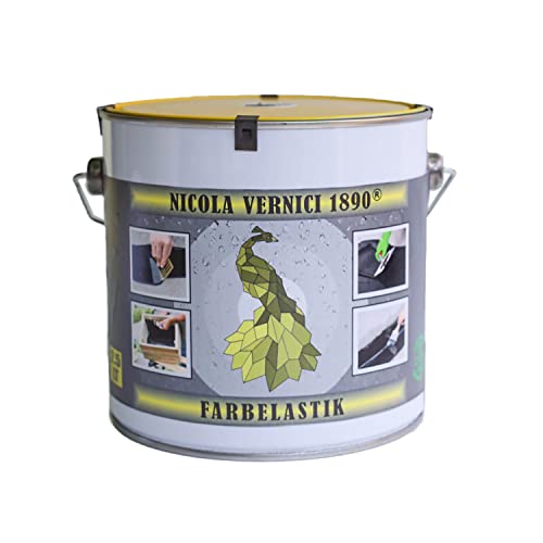 NICOLA VERNICI Goma líquida negra impermeabilizante, monocomponente, lista para usar, apta para varios tipos de sustratos, fabricada en Italia, a base de agua, formato de 2,5 litros