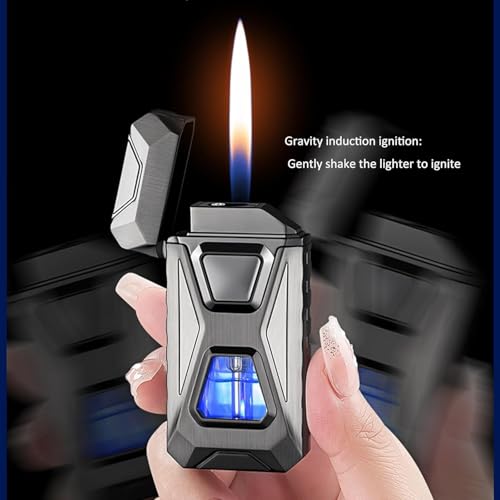 Encendedor dual a voz, recargable USB, azul miniatura 3