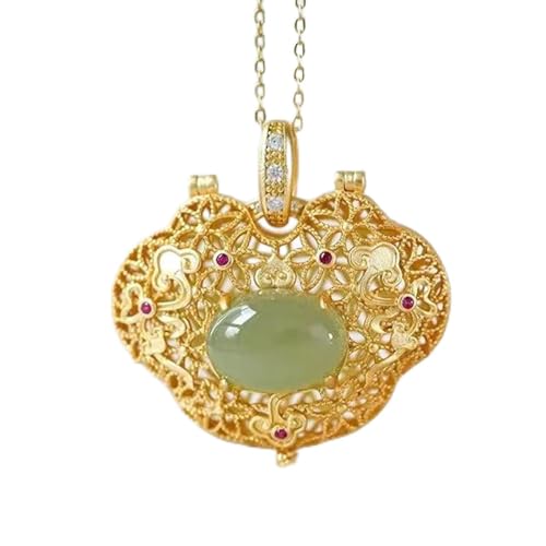 Collier en jaspe de Hetian naturel argent 45 cm : cadeau femme idéal