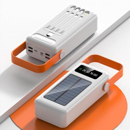 Batterie externe solaire à charge rapide avec lampe torche 4 LED