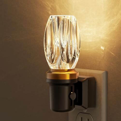Image of L LOHAS LED Night Light, Dimmable Night Lights Plug into Wall, Light Sensor | Automatic Nightlights Plug in, 3000K 100LM, LED Nightlight, Crystal Acrylic Decorative, Hallway Bedroom Bathroom, 1 Pack