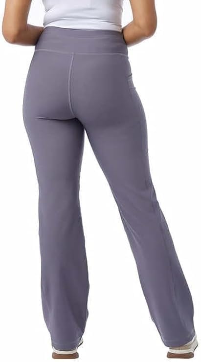 32 Degrees Wide Leg Pants Woman - Ribbed Semi-Flare Pant - Yoga Pants for Women (Gray, S), Small - Image 3