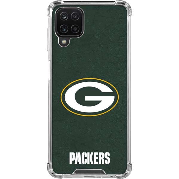 Skinit Clear Phone Case Compatible with Galaxy A12 - Officially Licensed NFL Green Bay Packers Distressed Design