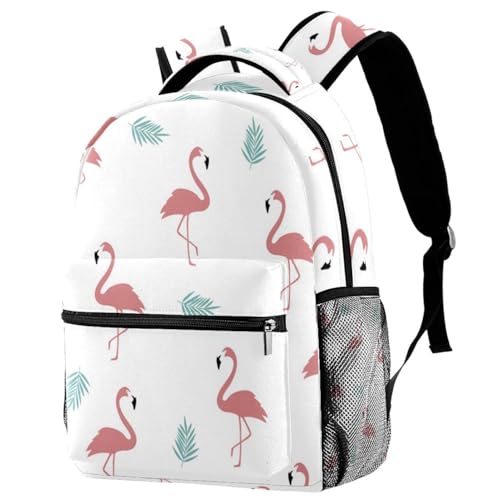 Sac à dos d'école flamants roses 29x20x40cm pour ados et filles