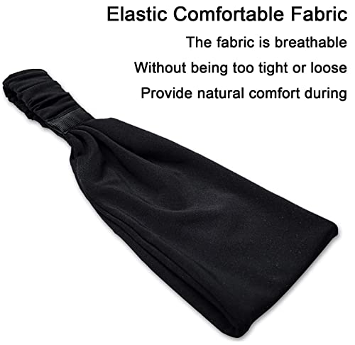 Image of PAROPKAR Elastic Headband Sweatband & Sports Headband for Running Cycling Gym Yoga Basketball - Stretchy Moisture Wicking Unisex Hairband (Black Light & Dark Grey)