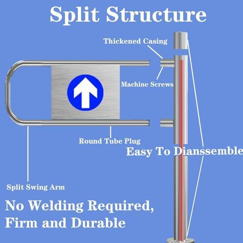 Spring-Loaded Safety Swing Gate - Automatic Closing Door for Supermarkets & Libraries, Secure 1-Way Entrance, Durable & Reliable for High-Traffic Areas