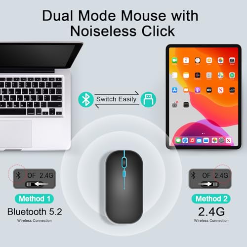 SOPPY Portable Bluetooth Keyboard and Mouse with Backlight, Rechargeable Mini Keyboard, Wireless Keyboards for iPad/Tablets/iOS/Android/Windows, UK Layout (Black) - Image 5