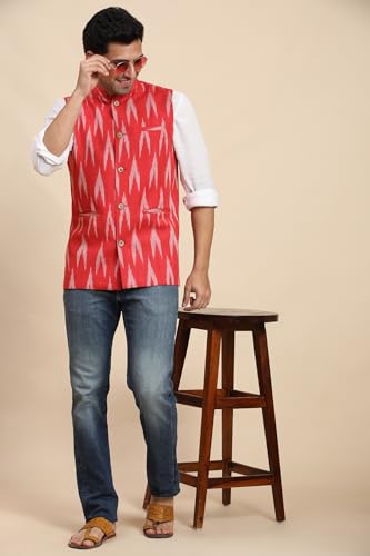 Image of SKAVIJ Men's Casual Nehru Jacket Business Vests Lightweight Waistcoat Slim Fit Suit Vest