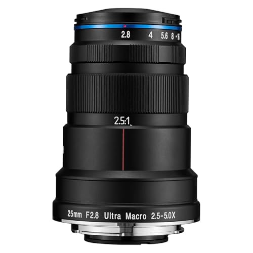 Camera Lens, Lente Ultra Macro de 25mm f/2,8 2,5-5X, Compatible con Sony E, Canon EF RF, Nikon ZF, Leica L, Pentax K(For RF)