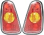 Evan-Fischer Tail Light Set of 2 Compatible with 2002-2004 Mini Cooper Primed CAPA Driver and Passenger Side