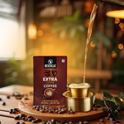 Image of Bevzilla Instant Filter Coffee Powder - South Blend | 70% Coffee, 30% Chicory | 100g (50g x 2 Packs) | No Added Sugar | Bold Taste | Quick Preparation