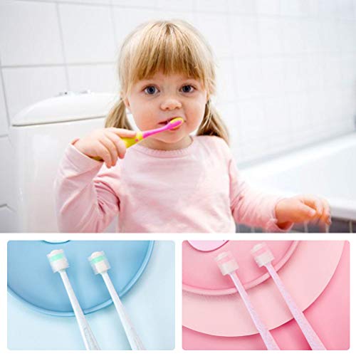 Toyvian Escova de Dentes Infantil de Silicone Escova de Dentes de Treinamento Infantil 360 Graus Com