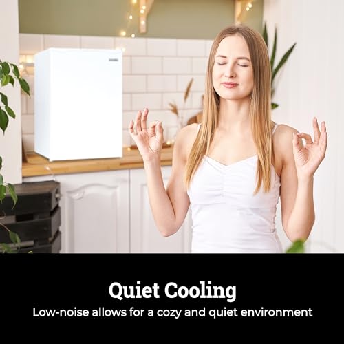 Image of Igloo 2.6 Cu.Ft Mini Fridge with Freezer- Single Door Compact Refrigerator with Glass Shelves for Homes, Dorms & Offices- Keep Snacks, Drinks & Frozen Foods Cool with Temperature Control Fridge- White