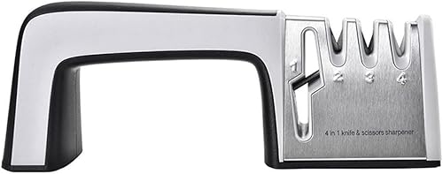 BioNyt Knife Sharpeners, 4 in 1 Kitchen Blade and Scissors Sharpening Tool, Professional Chef's Kitchen Knife Accessories, Manual Knife Sharpener &