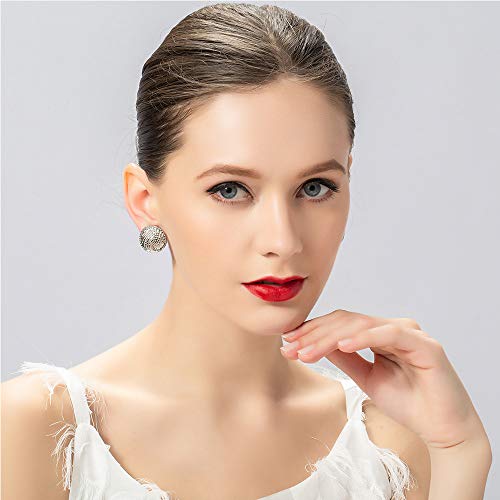 Women Gold Silver Clip Earrings Vintage Round Button Clip On Earrings Non Pierced Earrings3