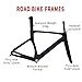 HWEVDHJ 47cm 49cm 52cm 54cm 56cm 58cm Carbon Fiber Road Bike Frameset Disc Brake Bike Frame with Fork F12*100mm R12*142mm Thru-Axle Frame(52cm)