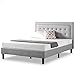 ZINUS Dachelle Upholstered Platform Bed Frame, Mattress Foundation, Wood Slat Support, No Box Spring Needed, Easy Assembly, Grey Sand, Queen