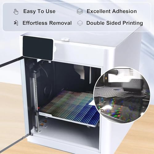 Image of IdeaFormer-3D Double Sided H1H PEO Build Plate for Bambu Lab X1 X1C X1E P1P P1S P2S A1, Smooth Phantom H1H+Diamond PEO Spring Steel Sheet Flexible Plate 257x257mm for Bambu 3D Printers