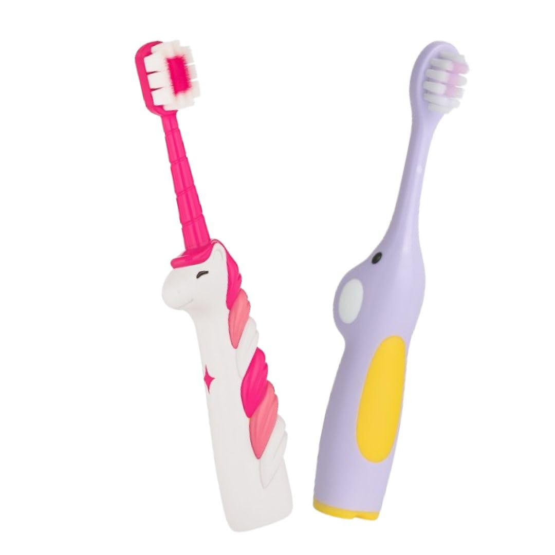 BeeBaby Brush Buddy Kids Toothbrush for 3-6 Years | Extra Soft 10X Tapered Bristles for Milk & Permanent Teeth | BPA Free Baby Tooth Brush | Soft Grip Handle | Elephant Violet, Unicorn Pink-image-28
