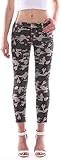  Style-Station24 - Pantalones Vaqueros para Mujer, diseño de Camuflaje, 7/8, Color Caqui Caqui 40