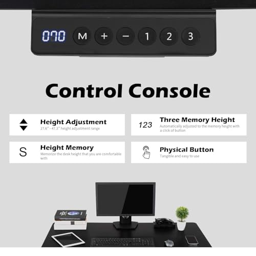 OUTFINE Heavy Duty Dual Motor Height Adjustable Standing Desk Electric Dual Motor Home Office Stand Up Computer Workstation with (Black, 63\") Desktop Load up to 220lbs - Thumbnail 5