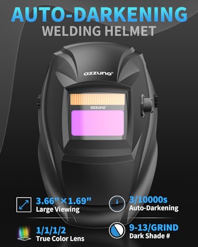 Image of AZZUNO 135A 3-in-1 MIG Welder Machine 110V, Gasless Welder /Lift TIG /Stick Welding Machine with Auto Darkening Welding Helmet, Portable Wire Feed Welder with Welding Hood
