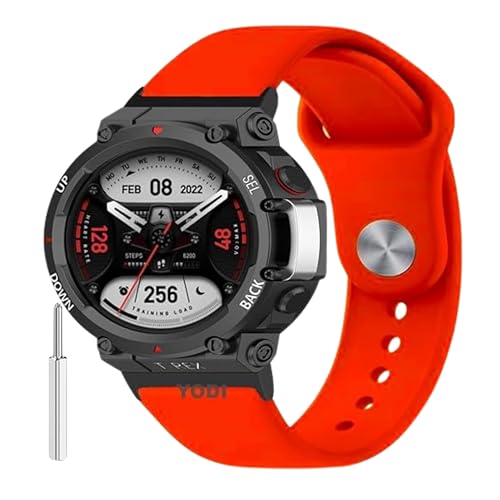 Image of YODI Strap Band Compatible with Amazfit T-Rex 2 Smartwatch Only Soft Silicone | Nylon | Chain | Leather Watch Straps with Installation Adjuster Tool For Amazfit TRex 2