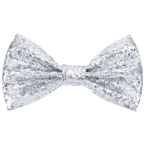 Ymapinc Sequin Bow Tie Silver Sparkly Bow Tie Adjustable
