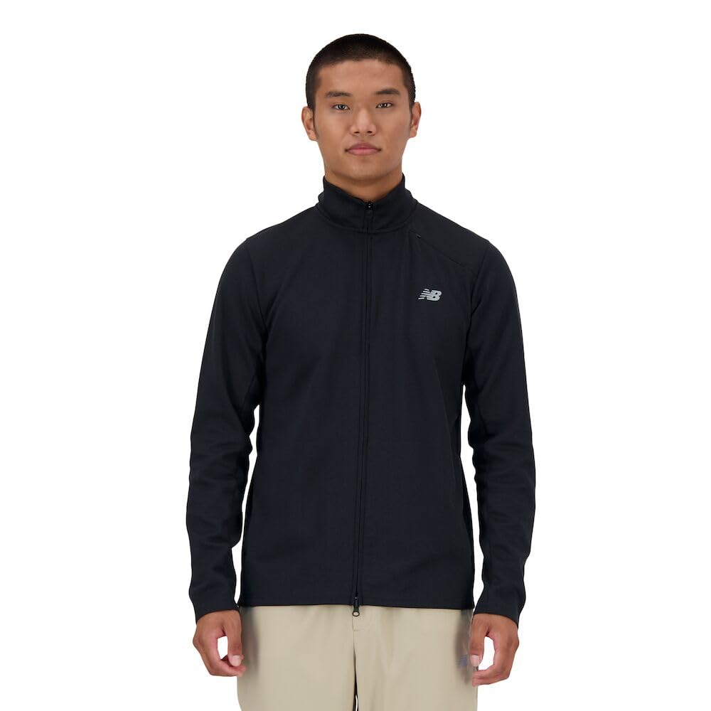 New Balance Men's Black Tech Knit Full Zip Jacket, L