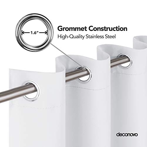 Image of Deconovo Room Darkening Drapes Thermal Insulated Grommet Blackout Curtain Panel for Bedroom, 42x63 Inch, Off White