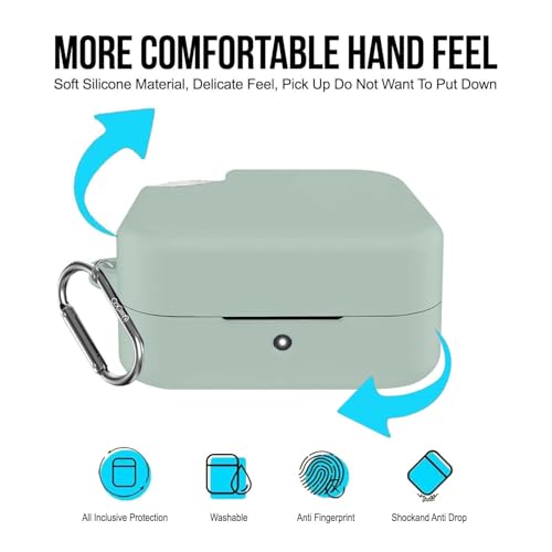 Image of Soft Silicone Case Cover for CMF by Nothing Buds Pro 2 | Buds 2 | Buds 2 Plus (Light Green)